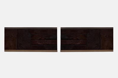Lot 372 - A pair of fur-covered sideboards