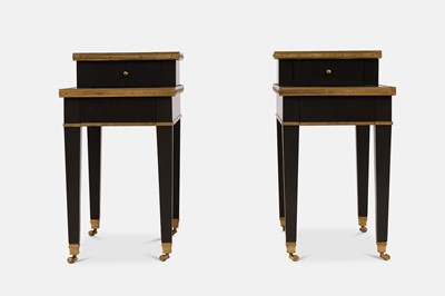 Lot 165 - A pair of lacquered and parcel-gilt side tables