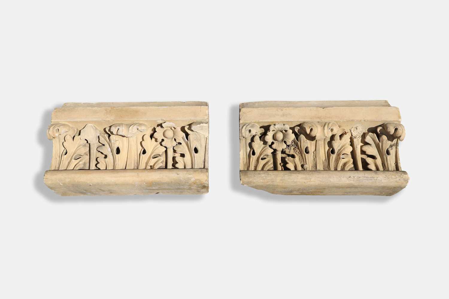 Lot 419 - A pair of buff terracotta tiles by J Stiff & Sons of Lambeth