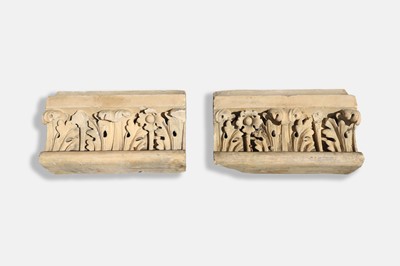 Lot 419 - A pair of buff terracotta tiles by J Stiff & Sons of Lambeth