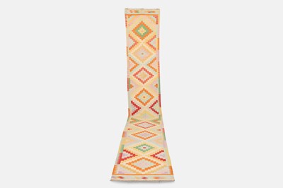 Lot 384 - A flat-weave wool runner of Anatolian design