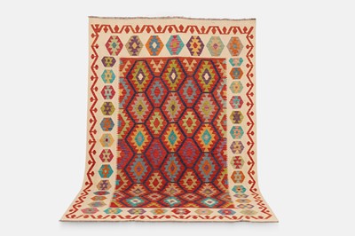 Lot 313 - A flat-weave wool carpet of Anatolian design