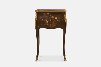 Lot 343 - A Louis XV-style painted bedside dressing table