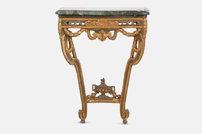 Lot 373 - A Louis XVI-style painted giltwood pier table