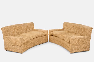 Lot 360 - A pair of button-upholstered sofas by Howard & Sons