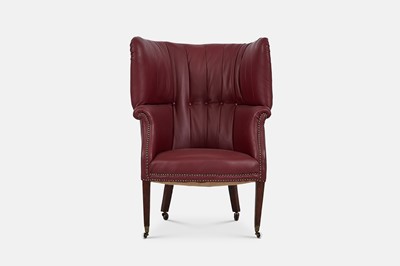 Lot 105 - A George III-style mahogany barrel-back armchair