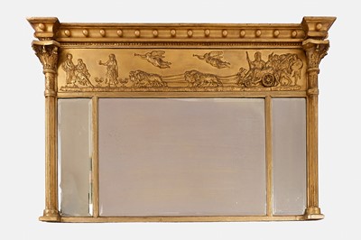 Lot 191 - A Regency-style giltwood overmantel mirror