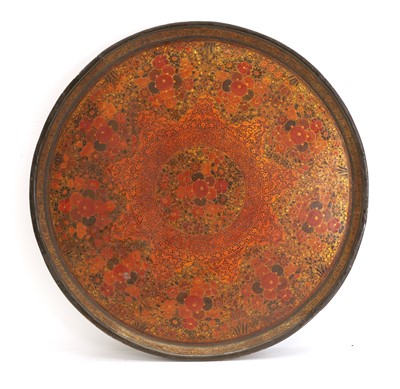 Lot 508 - A red lacquered Kashmiri tray