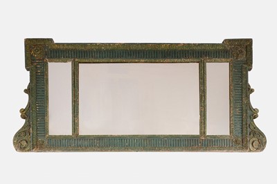 Lot 398 - A George II painted pine overmantel mirror