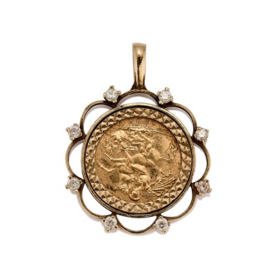 Lot 314 - A sovereign coin pendant