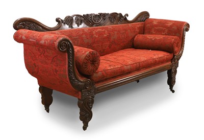 Lot 505 - A William IV carved mahogany settee