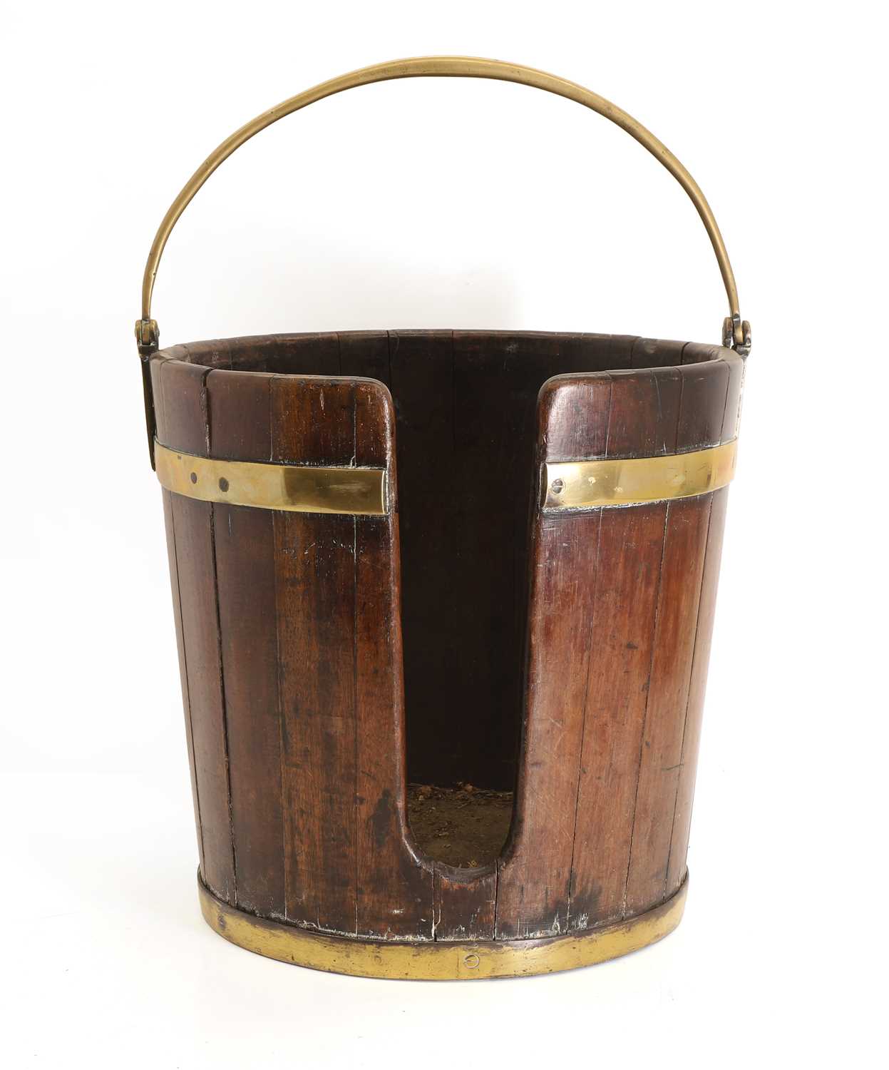 Lot 316 - A George III mahogany log bucket