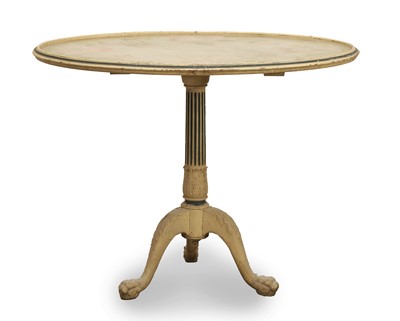 Lot 502 - A French cream painted tripod table