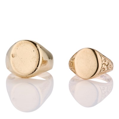 Lot 166 - Two 9ct gold signet rings