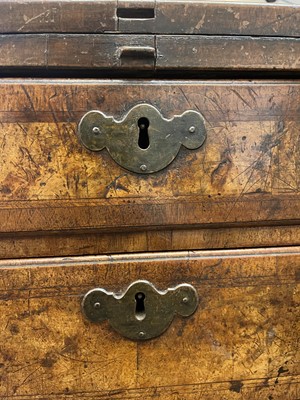 Lot 227 - A George I walnut and feather-banded bachelor's chest