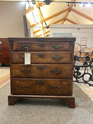 Lot 227 - A George I walnut and feather-banded bachelor's chest
