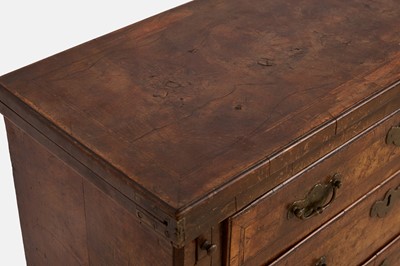Lot 227 - A George I walnut and feather-banded bachelor's chest