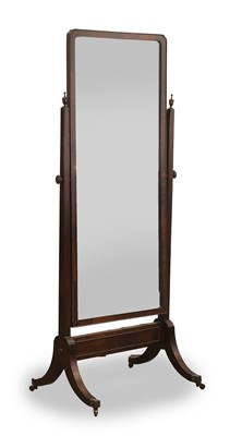 Lot 536 - A George III mahogany cheval dressing mirror
