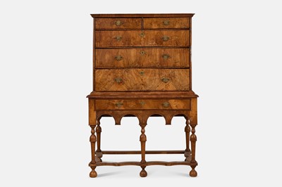 Lot 252 - A Queen Anne walnut chest-on-stand