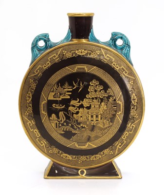Lot 109 - A Minton aesthetic movement pottery moon flask