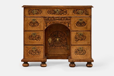 Lot 46 - A William and Mary walnut seaweed marquetry desk