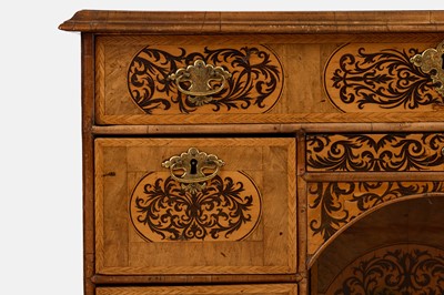 Lot 46 - A William and Mary walnut seaweed marquetry desk