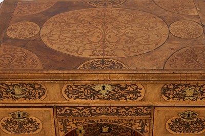 Lot 46 - A William and Mary walnut seaweed marquetry desk