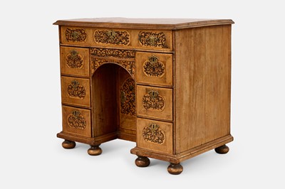 Lot 46 - A William and Mary walnut seaweed marquetry desk