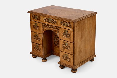 Lot 46 - A William and Mary walnut seaweed marquetry desk