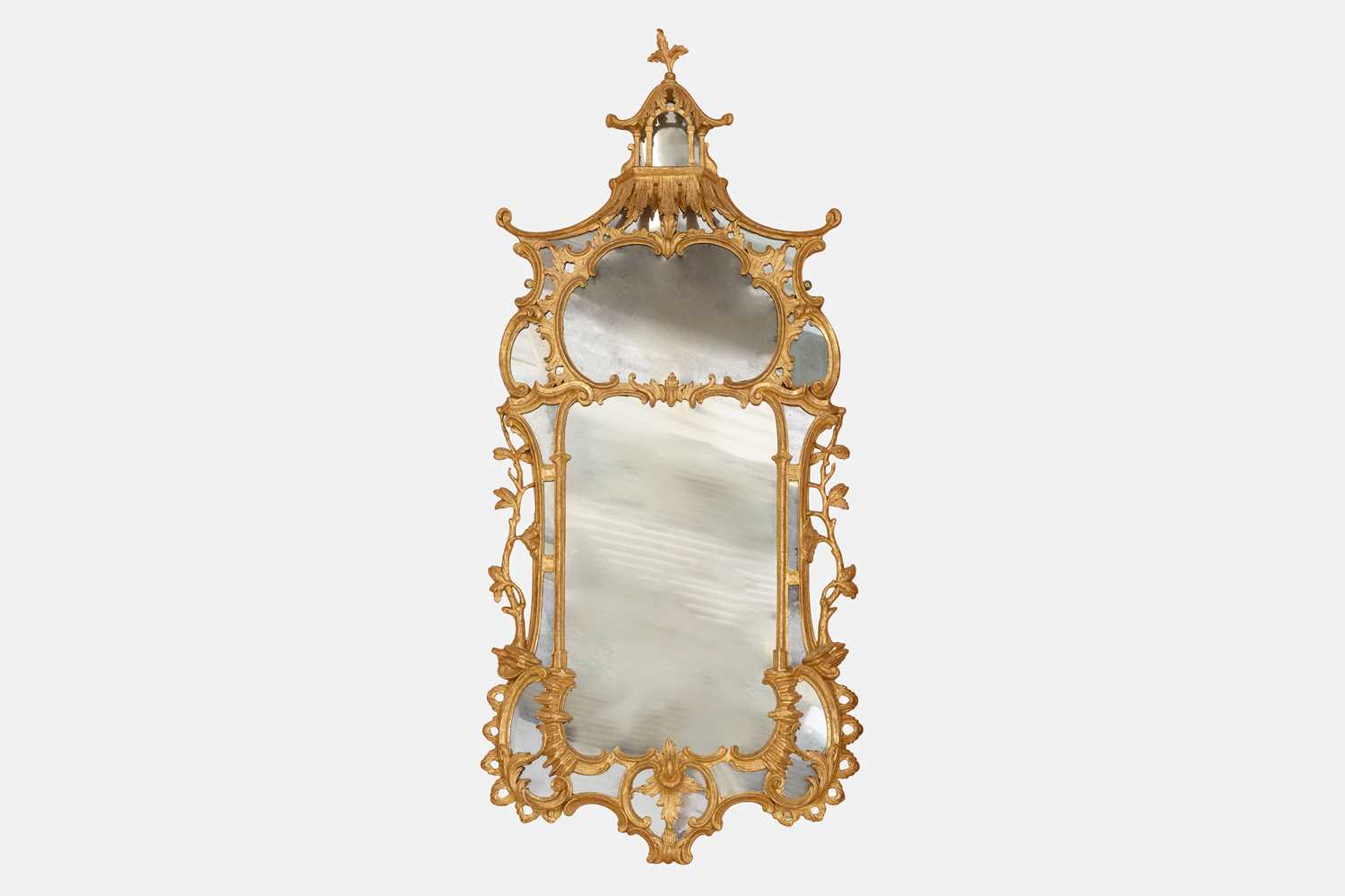 Lot 10 - A George III-style giltwood pier mirror in the manner of William and John Linnell