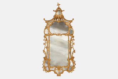 Lot 10 - A George III-style giltwood pier mirror in the manner of William and John Linnell