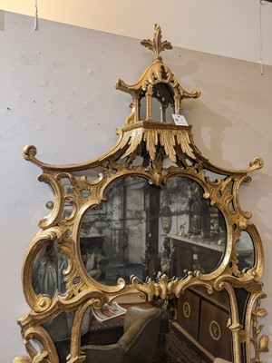 Lot 10 - A George III-style giltwood pier mirror in the manner of William and John Linnell