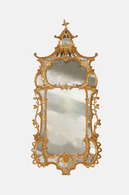 Lot 10 - A George III-style giltwood pier mirror in the manner of William and John Linnell