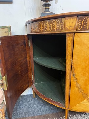 Lot 11 - A George III satinwood, harewood and marquetry commode attributed to Ince & Mayhew
