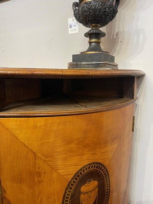Lot 11 - A George III satinwood, harewood and marquetry commode attributed to Ince & Mayhew