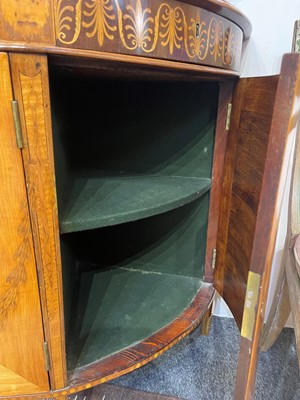 Lot 11 - A George III satinwood, harewood and marquetry commode attributed to Ince & Mayhew