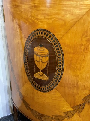 Lot 11 - A George III satinwood, harewood and marquetry commode attributed to Ince & Mayhew