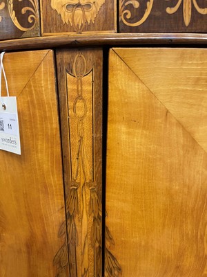 Lot 11 - A George III satinwood, harewood and marquetry commode attributed to Ince & Mayhew