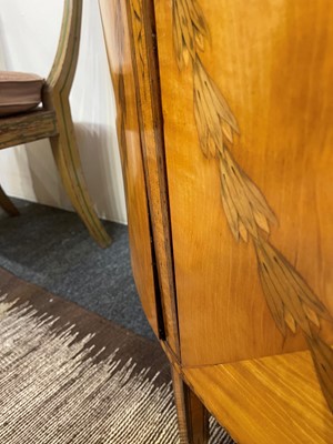 Lot 11 - A George III satinwood, harewood and marquetry commode attributed to Ince & Mayhew