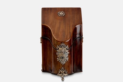 Lot 9 - A George III mahogany and silver-mounted knife box