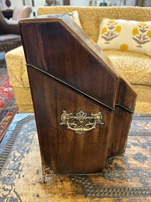 Lot 9 - A George III mahogany and silver-mounted knife box