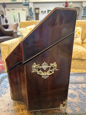 Lot 9 - A George III mahogany and silver-mounted knife box