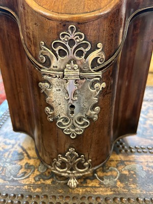 Lot 9 - A George III mahogany and silver-mounted knife box