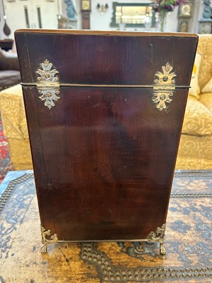 Lot 9 - A George III mahogany and silver-mounted knife box