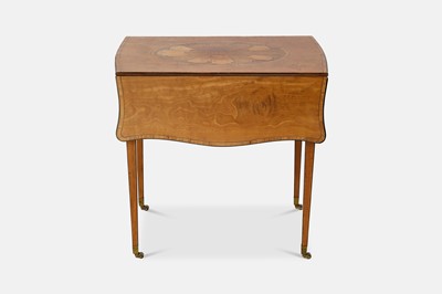 Lot 12 - A George III satinwood, rosewood and burr yew Pembroke table