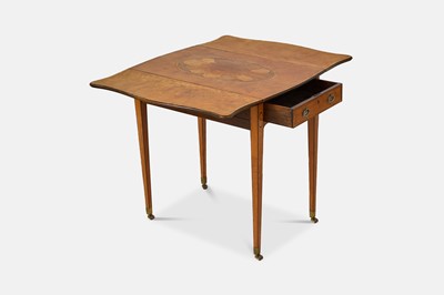 Lot 12 - A George III satinwood, rosewood and burr yew Pembroke table