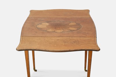 Lot 12 - A George III satinwood, rosewood and burr yew Pembroke table