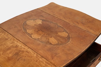 Lot 12 - A George III satinwood, rosewood and burr yew Pembroke table