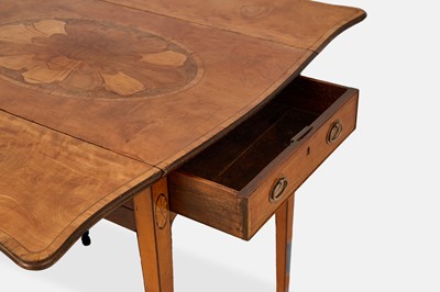 Lot 12 - A George III satinwood, rosewood and burr yew Pembroke table