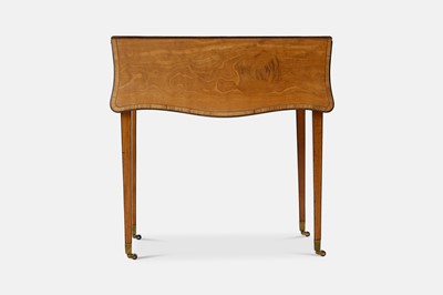 Lot 12 - A George III satinwood, rosewood and burr yew Pembroke table